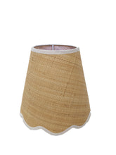 Load image into Gallery viewer, Scallop Raffia Shade with Cream Trim