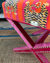 Load image into Gallery viewer, Tiger Velvet X-Stool