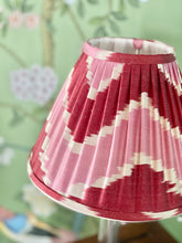 Load image into Gallery viewer, Red & Pink Chevron Silk Lampshade