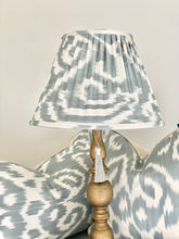 Load image into Gallery viewer, Silver Grey Silk Gathered Lampshade