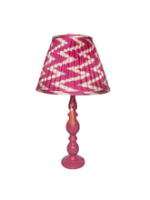 Load image into Gallery viewer, Pink Chevron Silk Gathered Lampshade