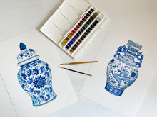Load image into Gallery viewer, Set of 2 Blue & White Chinoiserie Limited Edition Prints