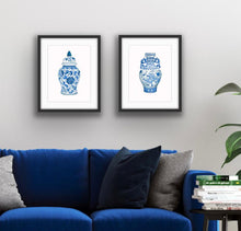 Load image into Gallery viewer, Blue & White Ginger Vase Print