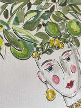 Load image into Gallery viewer, Oranges and Lemons Sicilian Head Vase Painting