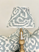 Load image into Gallery viewer, Silver Grey Silk Gathered Lampshade
