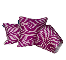 Load image into Gallery viewer, Magenta Silk Ikat Cushions
