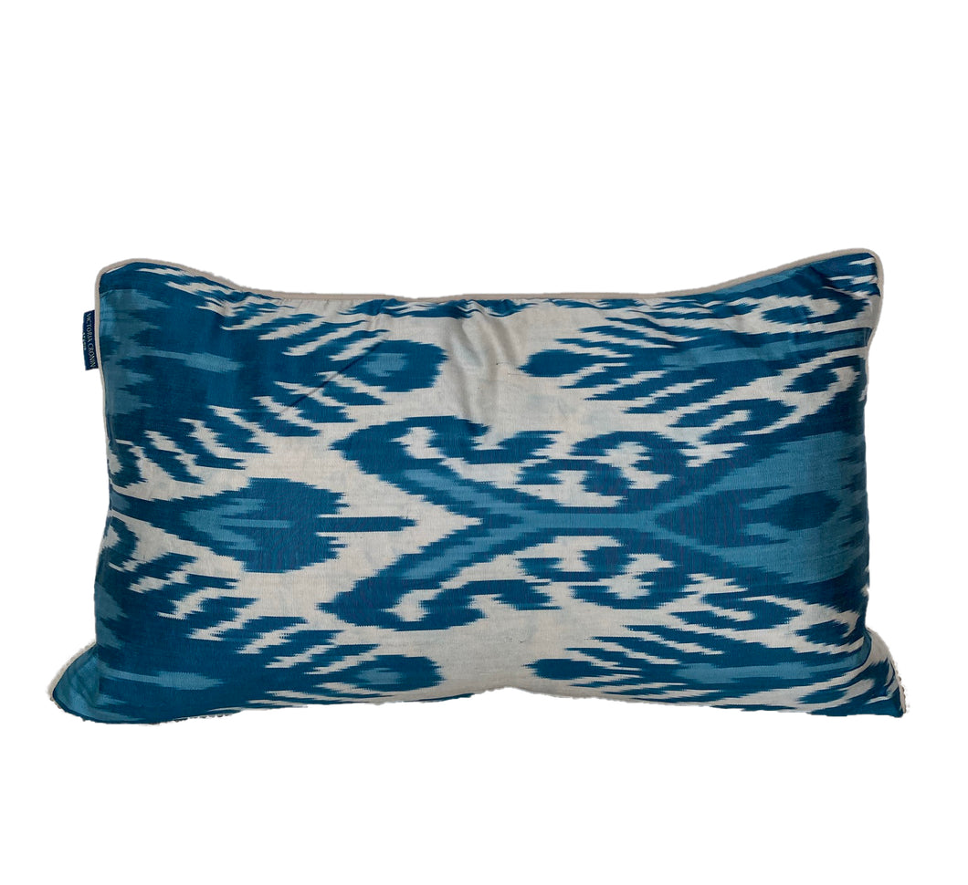Beautiful Blues Silk Ikat Cushions