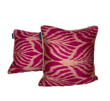 Load image into Gallery viewer, Fushia Silk Ikat Cushions
