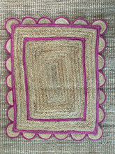 Load image into Gallery viewer, Pink Jute Scalloped Mat
