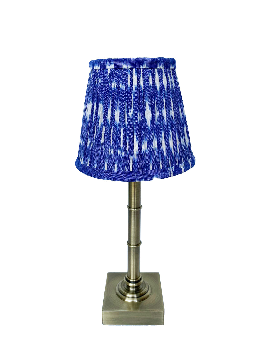 16cm Indigo blue ikat gathered lampshade