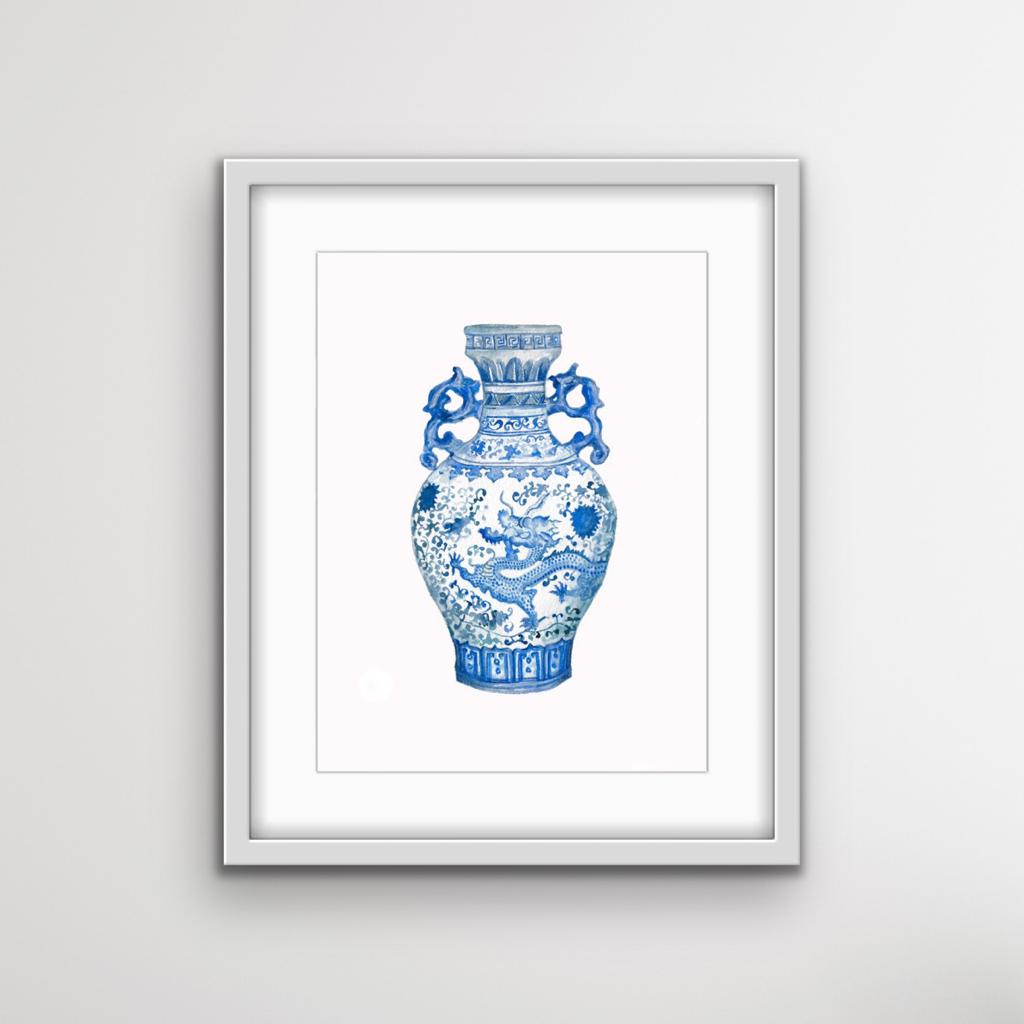 Blue & White Ginger Vase Print