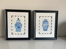 Load image into Gallery viewer, Set of 2 Blue &amp; White Chinoiserie Limited Edition Prints

