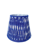 Load image into Gallery viewer, 16cm Indigo blue ikat gathered lampshade
